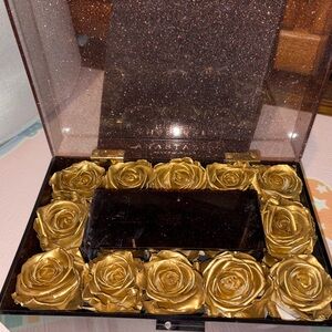 RARE Anastasia Beverly Hills Gold Forever Roses Glitter Gift Box with Tray.